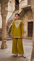 Lime Luxe Embellished Kurti Set - Silver Lining