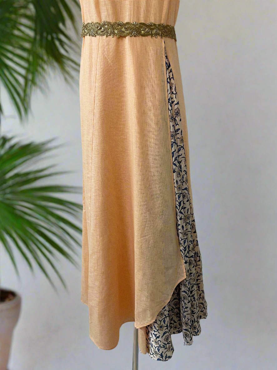 Meher Peach Linen Gown - Silver Lining