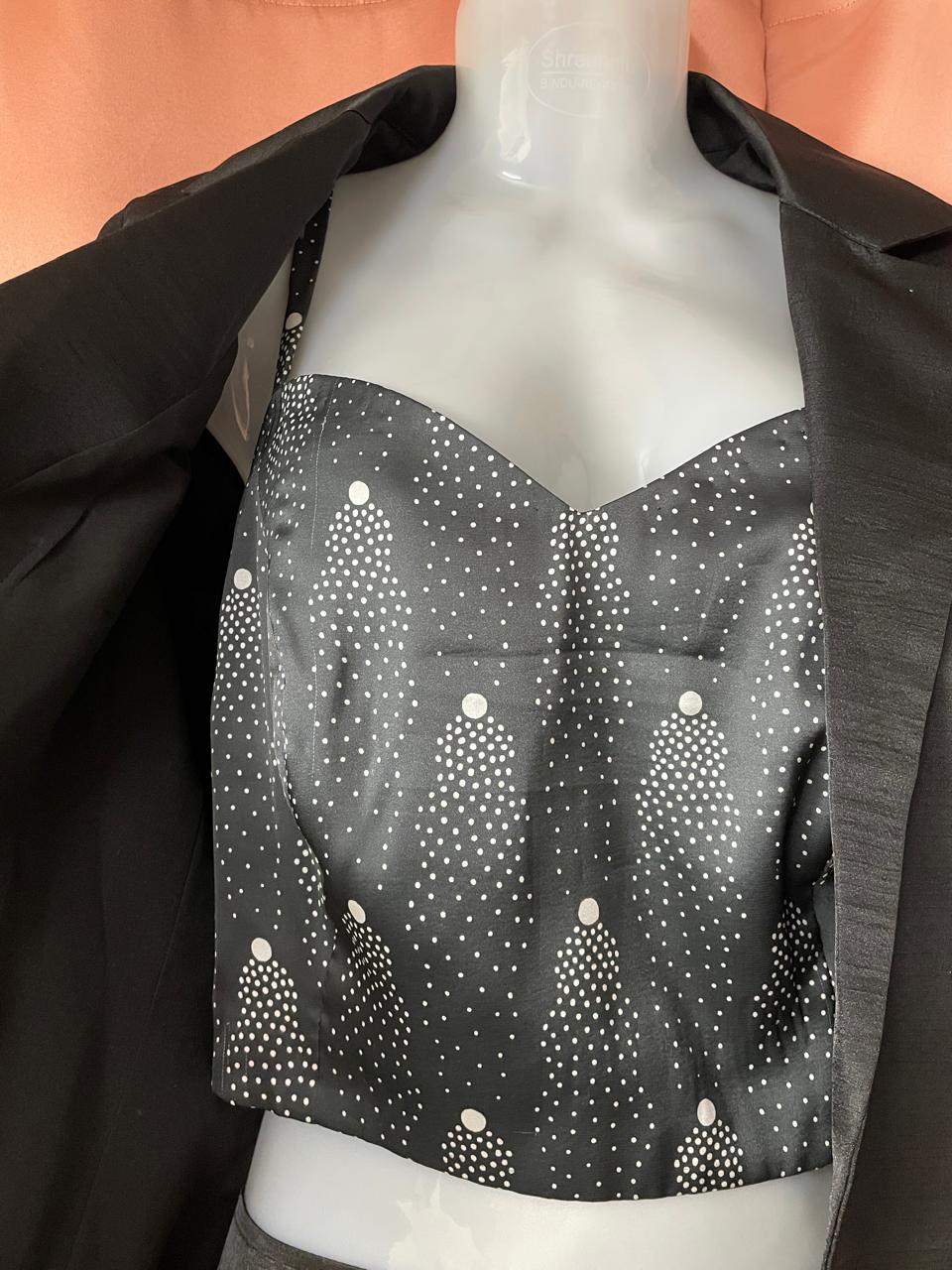 Midnight Muse Skirt Blazer Set - Silver Lining