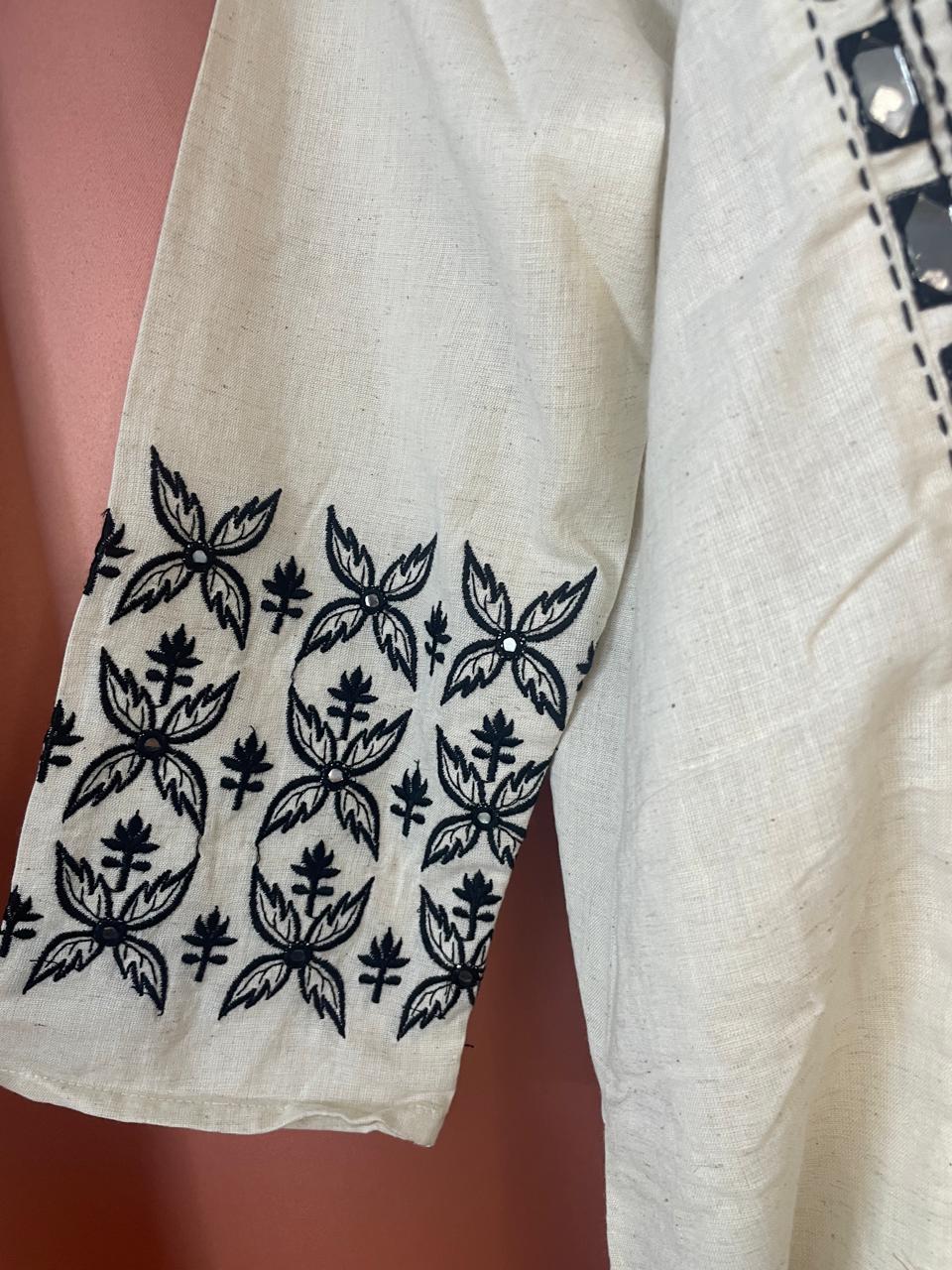 Mirror Muse Kurti Pant Set - Silver Lining
