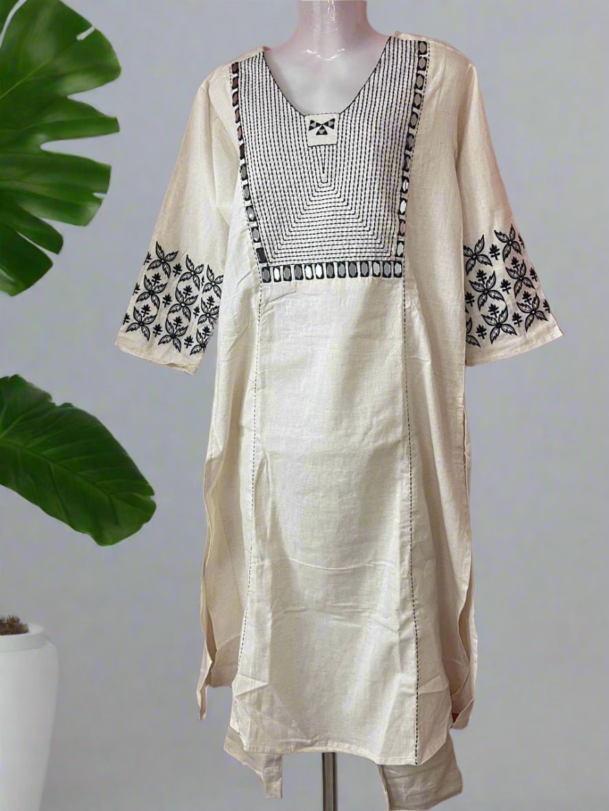 Mirror Muse Kurti Pant Set - Silver Lining