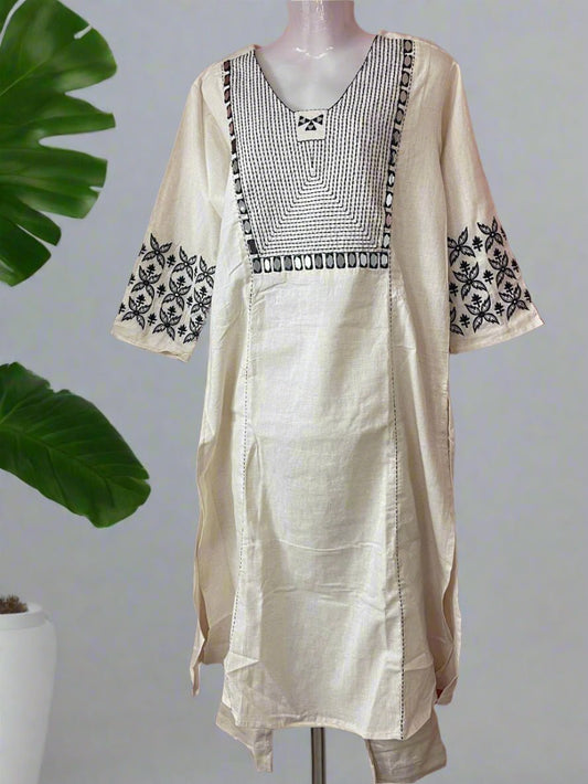 Mirror Muse Kurti Pant Set - Silver Lining