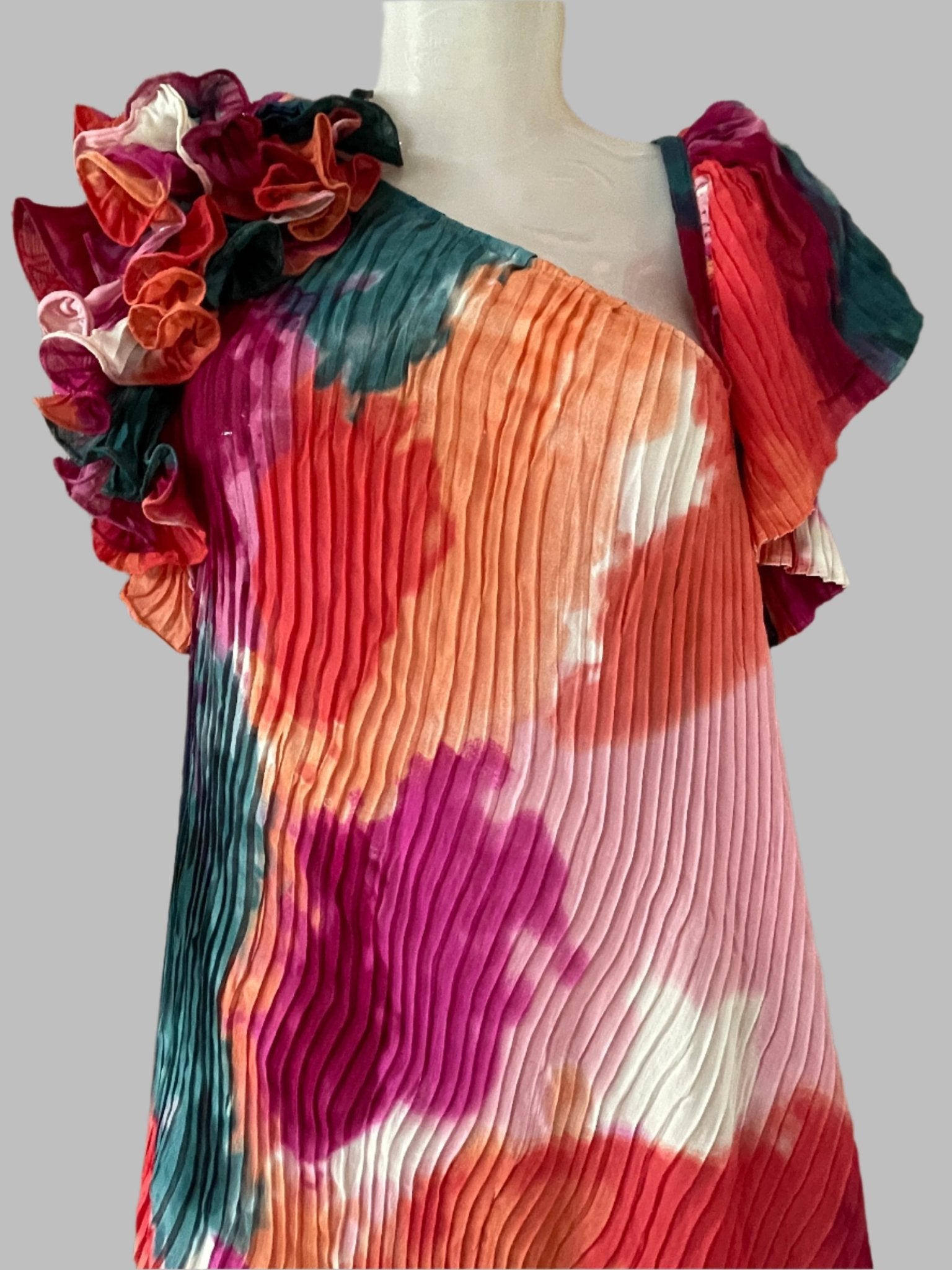 Nebula Ruffle Dress - Silver Lining