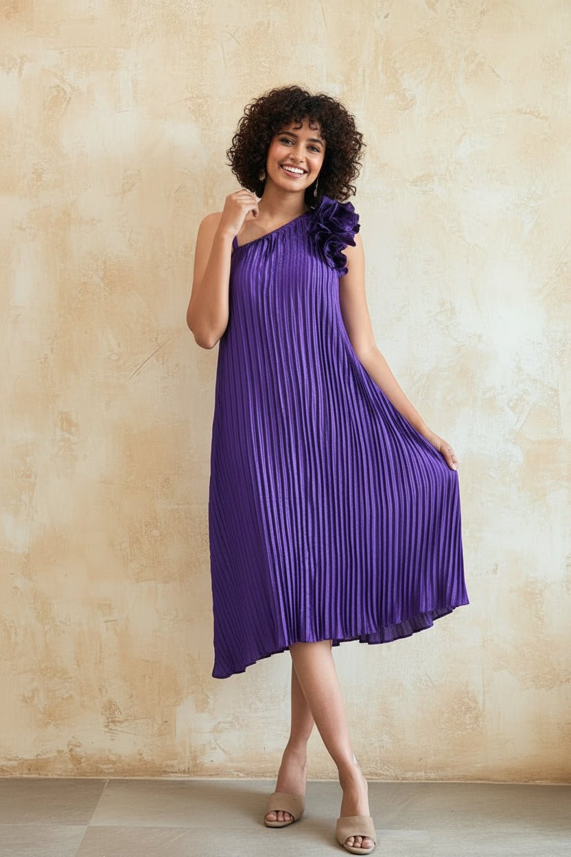 Nebula Ruffle Dress - Silver Lining