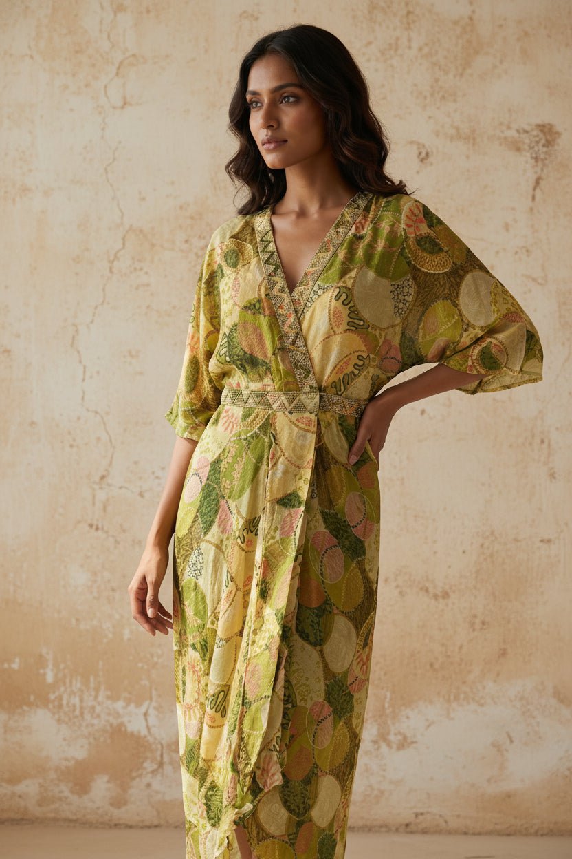 Olive Whispers Kaftan Dress - Silver Lining