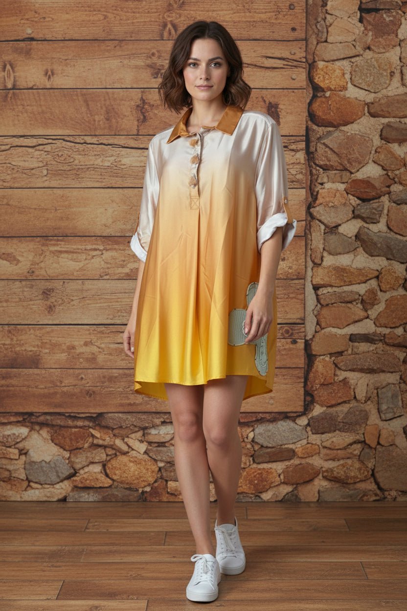 Ombré Shirt Dress - Silver Lining