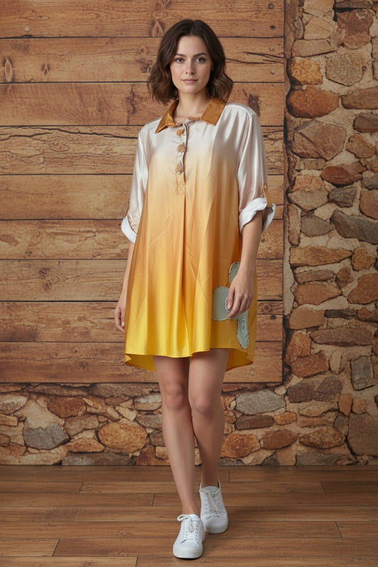 Ombré Shirt Dress - Silver Lining