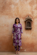 Purple Mirage Kurti Coord Set - Silver Lining