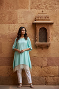 Sky Serenity Kaftan Kurti - Silver Lining