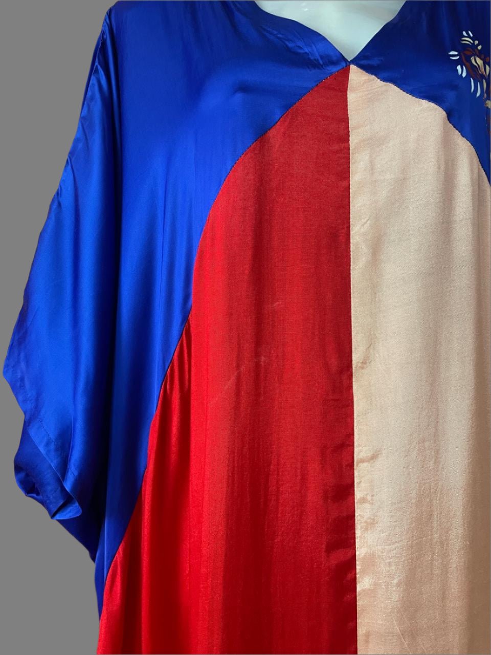 Tricolor Drift Kaftan Gown - Silver Lining