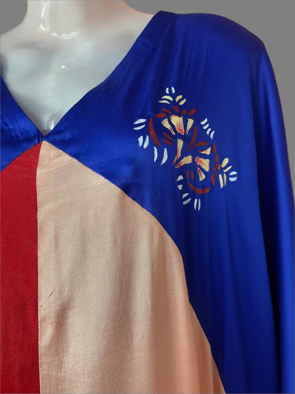 Tricolor Drift Kaftan Gown - Silver Lining