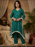 ZigZag zest Kurti Pant Set - Silver Lining